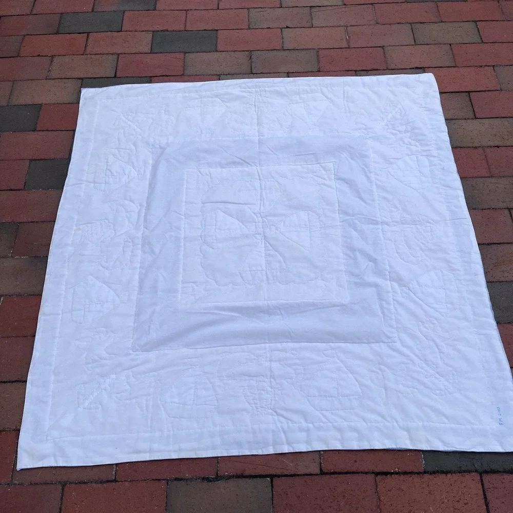 Handmade Sailboat Boys Crib Quilt, Green, White, Blue, One Of A Kind 40